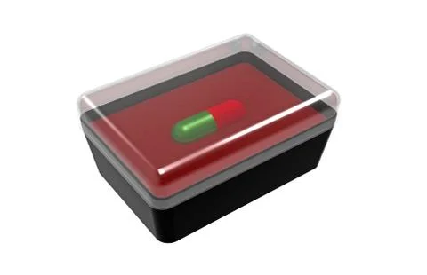 One pill in a box Stock Illustration