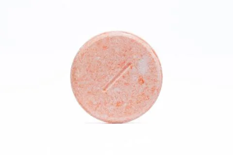 One pill on white background Stock Photos