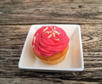 One Pink Cupcake Stock-Fotos