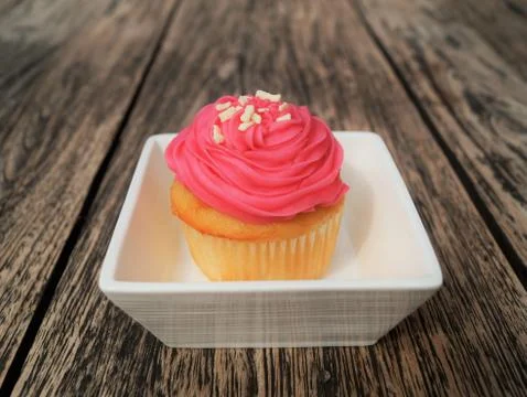 One Pink Cupcake Stock Photos