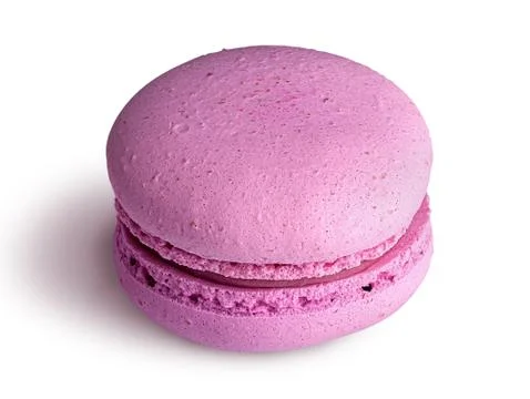 One pink macaroon angled view Stock Photos