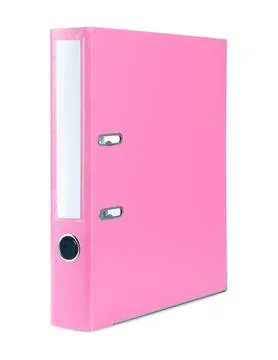 One pink office folder isolated on white Stock Photos