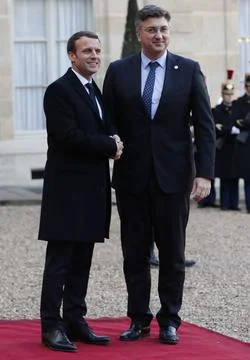 One Planet Summit lunch at Elysee Palace, Paris, France - 12 Dec 2017 Stock Photos