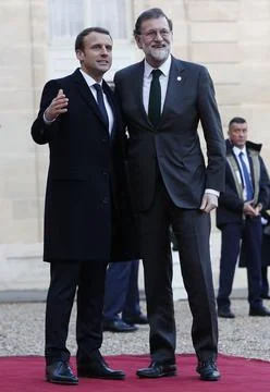 One Planet Summit lunch at Elysee Palace, Paris, France - 12 Dec 2017 스톡 사진