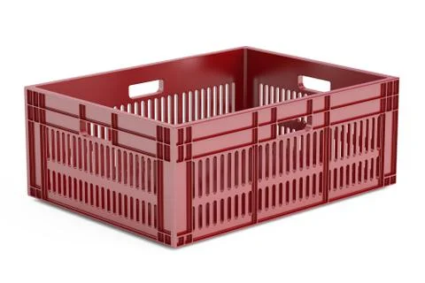One plastic crate, 3D rendering Stock Illustration