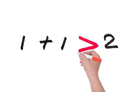 One plus one concept Stock Photos