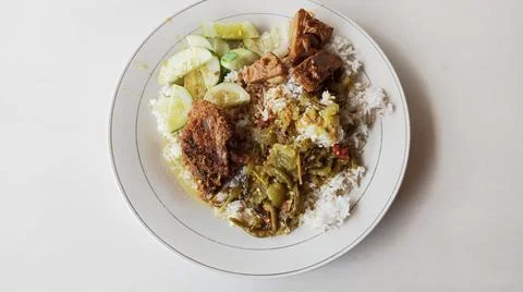 One portion of Padang rice 스톡 사진