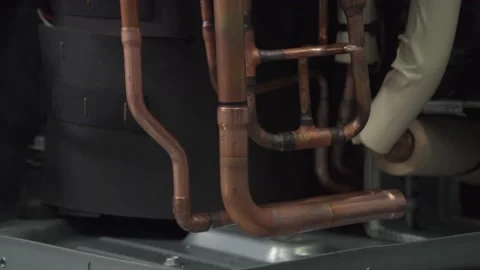 One of the possible directions of the connection of the pipes Stock-Footage 145535608