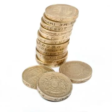 One Pound Coins Stock Photos