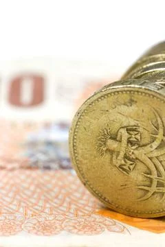 One pound coins Stock Photos