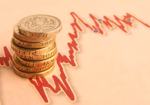 One pound coins Stock Photos