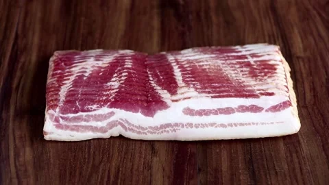 One Pound Raw Sliced Bacon Stock Footage 151480853