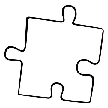 One puzzle hand drawn vector for postcards, greeting cards Stock Illustration