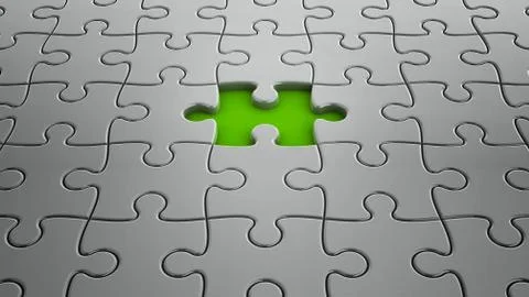 One puzzle piece missing Illustrazione stock