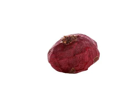One raw fresh peeled beetroot isolated on white background. Stock Photos