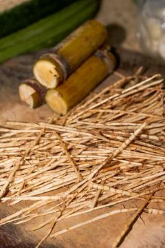 One of the raw materials of choke root, bamboo and sugarcane water Foto stock