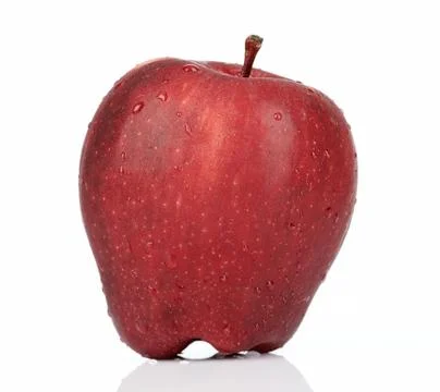 One red apple with dew Stock Photos