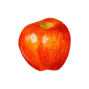One red apple isolated on a white background. Stock Illustration