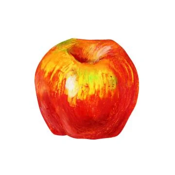 One red apple isolated on a white background. Stock Illustration