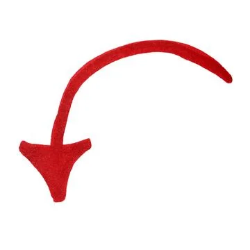 One red drawn arrow isolated on white Stock Photos