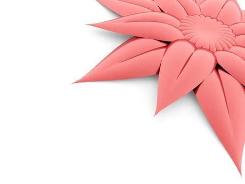 One red flower rendered on white background Stock Illustration