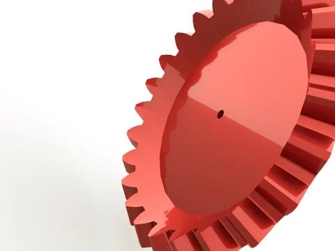 One red gear on white background Stock Illustration