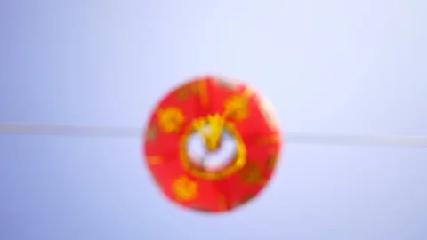 One red lamp for background, Blurred Chinese red lantern at daylight, 스톡 동영상 119427230