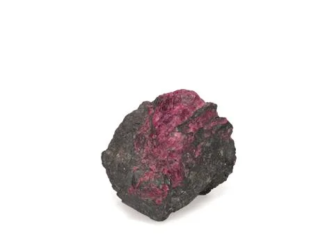 One red natural ruby in the rock Stock Photos
