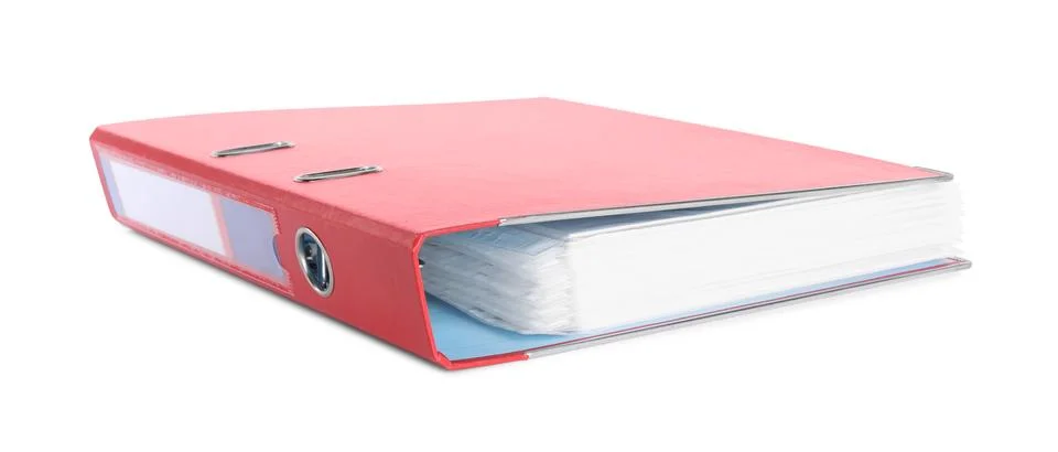 One red office folder isolated on white Stock Photos