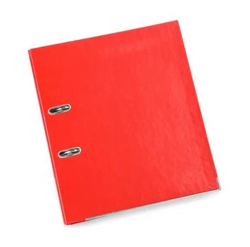 One red office folder isolated on white, top view Stock Photos