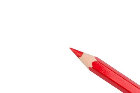 One red pencil at an angle Stock-Fotos
