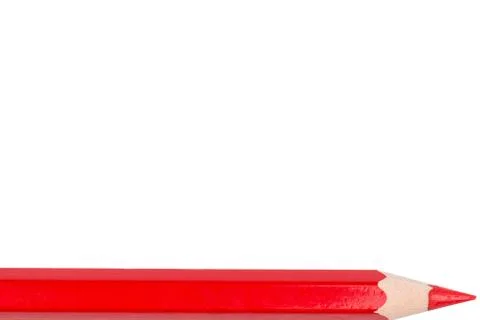 One red pencil from the side Foto stock