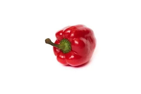 One red pepper isolated on white background Stock Photos