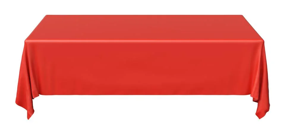 One red rectangular tablecloth front view Stock Illustration
