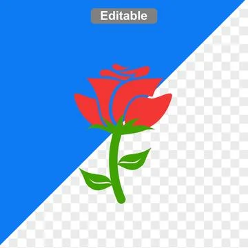 One red rose petals Stock Illustration