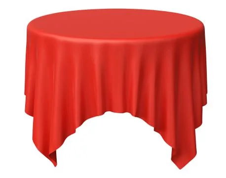 One red round tablecloth with angles Illustrazione stock