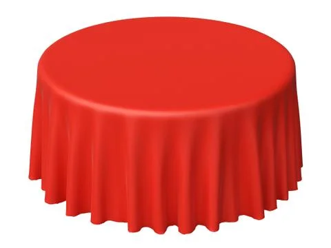 One red round tablecloth Stock Illustration