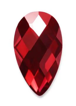 One red shiny gemstone isolated on white 스톡 사진