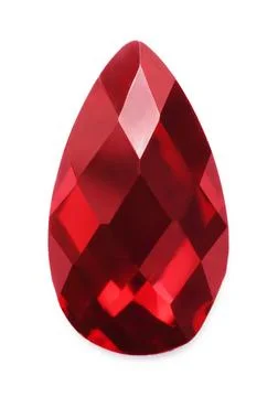 One red shiny gemstone isolated on white 스톡 사진