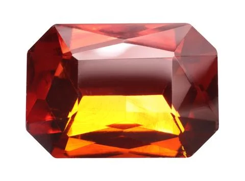 One red shiny gemstone isolated on white 스톡 사진