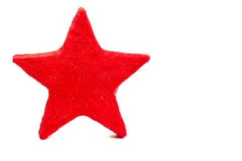One red thread made star Foto stock