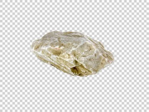 One rock isolated on white background.Selection focus. Stock Photos