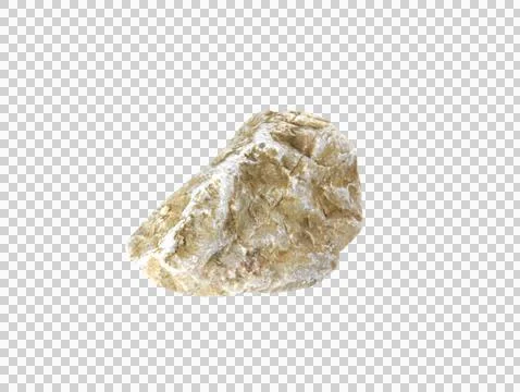 One rock isolated on white background.Selection focus. Stock Photos