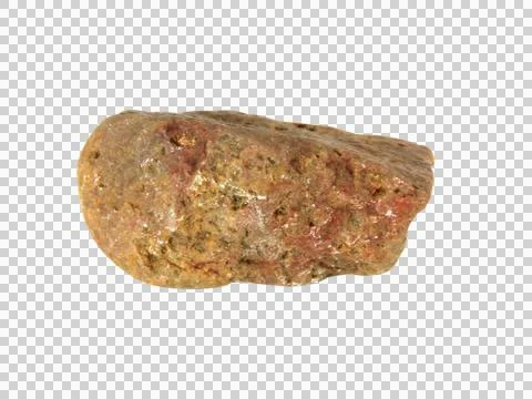 One rock isolated on white background.Selection focus. Stock Photos