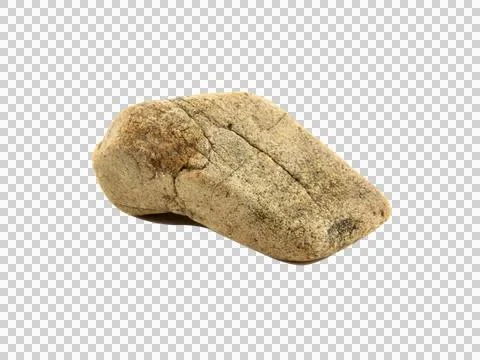 One rock isolated on white background.Selection focus. Stock Photos