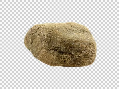 One rock isolated on white background.Selection focus. Stock Photos