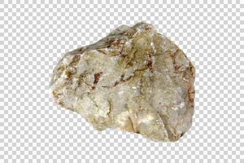 One rock isolated on white background.Selection focus. Stock Photos