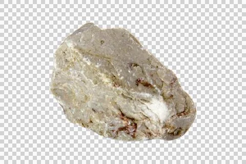 One rock isolated on white background.Selection focus. Stock Photos