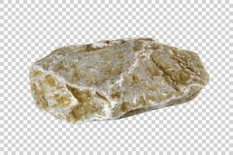 One rock isolated on white background.Selection focus. Stock Photos