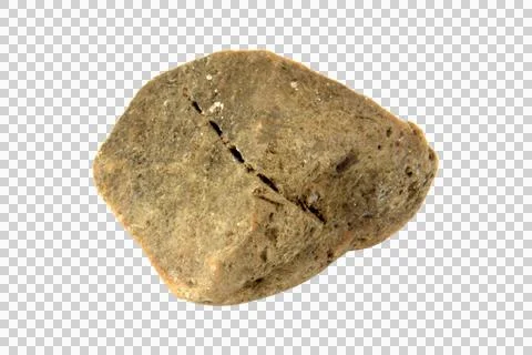 One rock isolated on white background.Selection focus. Stock Photos